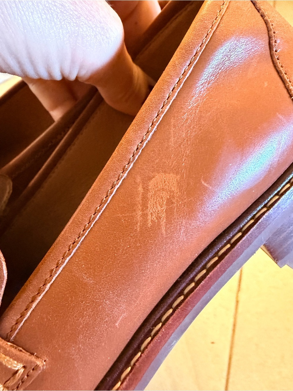Madewell Women's Tan Leather Penny Loafers - Picture 5 of 6